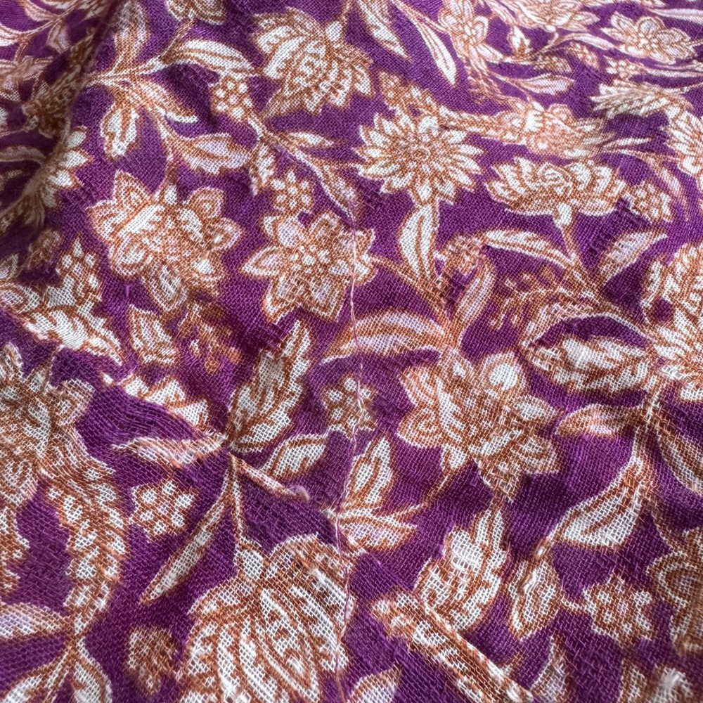 J.Jill Reversible Kimono Cardigan Purple Floral Orange Paisley Cotton S-L - Picture 14 of 15